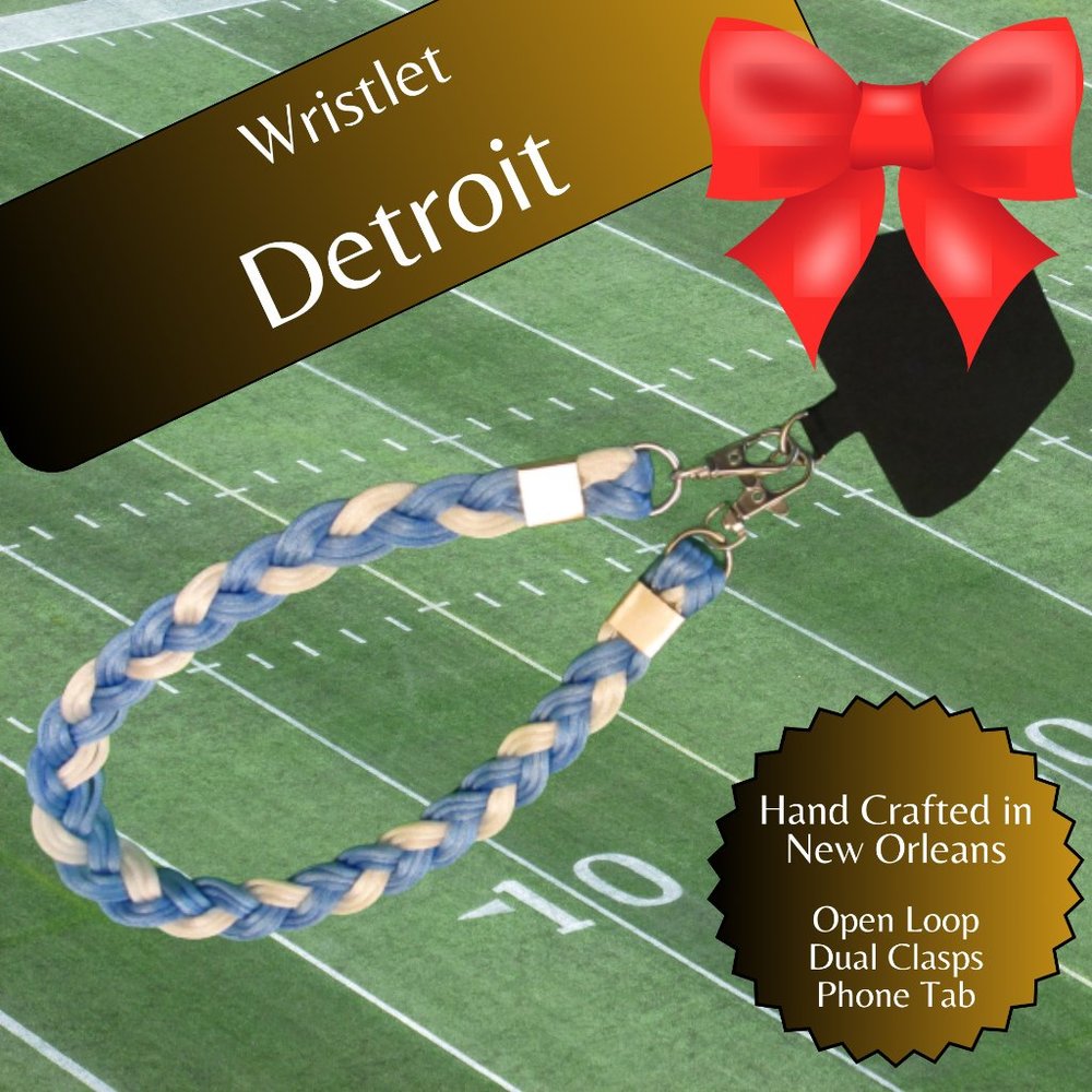 Braided Universal Phone Wristlet, Detroit Football, Sports Team Colo…